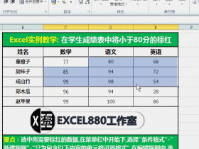 几千个数据中立即标记80分以下的为红色 Excel条件格式的威力 图文