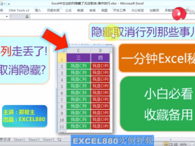 【视频教程】Excel中不小心隐藏了A列,怎么取消隐藏呢？表格中最左边的列隐藏后无法取消的解决方法