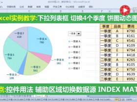 【视频教程】Excel动态图表其实就这么简单 一窍难得 4季度切换产品销售额 动态饼图 控件