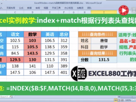 【视频教程】Excel根据姓名和科双条件查询分数 index+match入门实例