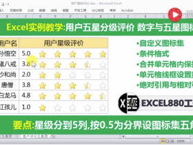 【视频教程】用户5星评价表 Excel公式+条件格式轻松制作