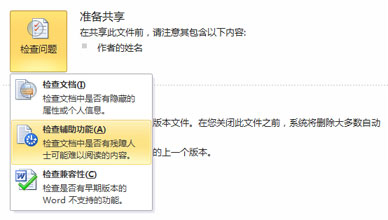 辅助功能检查器菜单